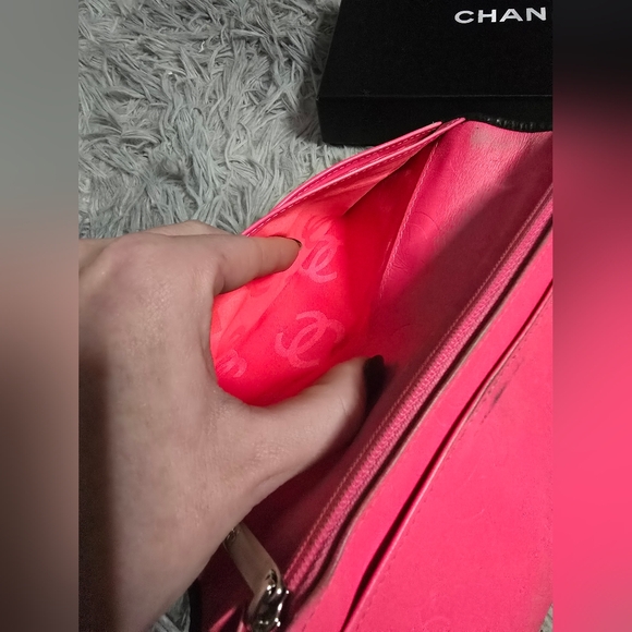 Chanel Black W/ Hot Pink Interior Cambon Long Wallet (EUC)(READ DESCRIPTION) - Picture 7 of 16